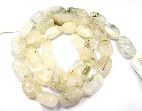 Perles ovales en rutilé blanc naturel LKBEADS pour remplacer les perles synthétiques