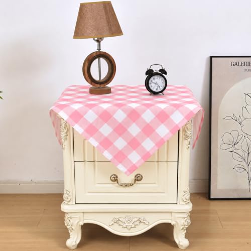 Essifunia Waterproof Plaid Tablecloth Fabric - Square 25x25 Inch