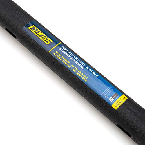 Image of Estwing 12-Pound Hard Face Sledge Hammer for Demolition /Stake Driving, 50-55 HRC, Locked Steel Head, 36-Inch Indestructible Handle with Vulcanized Rubber Overlay, Reinforced Lanyard Hole