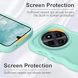 Yichxu Etui do Xiaomi Redmi 14C, śliczne dziewczynki, kręcone fale, ramka, elastyczne, płynne silikonowe etui na telefon komórkowy, miękkie, odporne na uderzenia etui ochronne do Redmi 14C, zielone