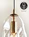 CASAMOTION Large Pendant Lights Modern Kitchen Island Lighting Blown Art Glass Gold and Clear Hanging Light for Dining Table Foyer Bedroom Entryway Hallway Lamp 12