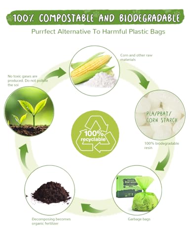 Image of Cat Litter Bags for Poop Biodegradable Cat Waste Disposal Bag Leakproof Durable and Unscented Large to Fit Any Scoop Strengthen Dog Poop Bag- 100 Count