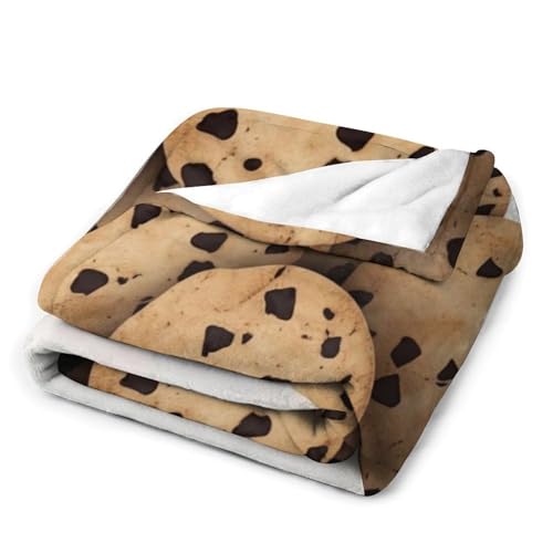 Couverture flanelle douce légère jeté de canapé motif chocolat 150cm