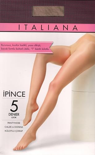 Mallas de 5 denier transparentes color marrón talla 36-46 con puntera clásica