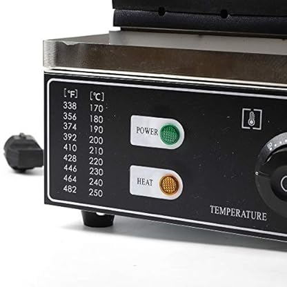 Waffeleisen grill mit Antihaftbeschichtung 1500W Edelstahl Waffeleisen 220V Kommerzielles Waffeleisen Edelstahl Waffel mit 6 Stielwaffeln for Waffle Making and Sausage Corn Baking – Bild 8