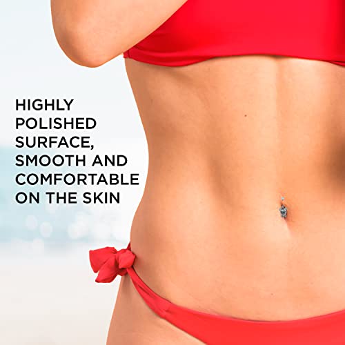 Pierce2Go Sea Turtle Belly Button Ring - 14G Surgical Steel Turtle Belly Button Ring - Belly Button Rings Piercing For Women – 7/16” #TOP3