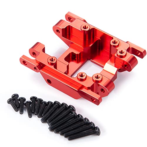 AXspeed RC Metall Skid Plate RC Crawler Upgrade Getriebe Getriebehalterung für TRX4-M TRX4M Small TRX4 (Rot)