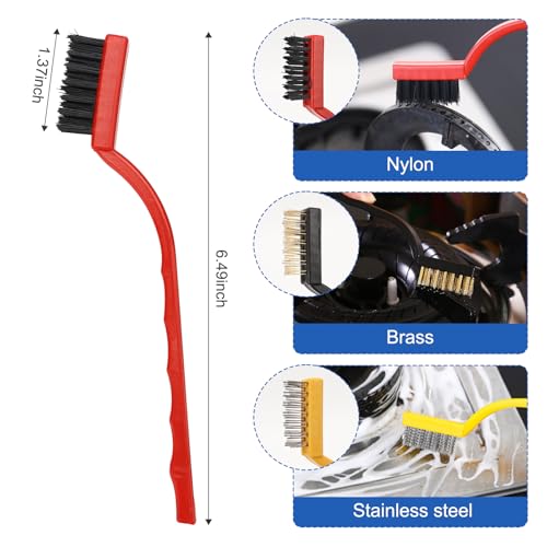 Auto Car Detailing Brush Set Car Interior Cleaning Kit Includes 3 Boar Hair Detail Brush,3 Wire Brush, 3 Air Vent Brush for Cleaning Car Interior Exterior, Dashboard Engines Leather Wheel - Image 8