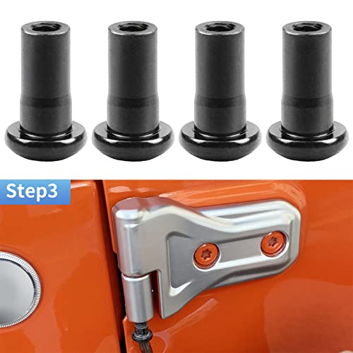 Generic 4 porcas de dobradiça de porta, substituição de resistência à corrosão antiferrugem para Jku