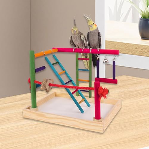 Generic Parrot Playground Bird Play Gym Gaiola Acessórios Bird Play Stand Parrot Play Stand, para Co