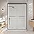 44-48 in. w x 72 in. h Semi-Frameless Double Sliding Shower Door, Clear Tempered Glass, Matte Black Frame for Walk-in Shower, Space-Saving Solution for Tight Bathrooms