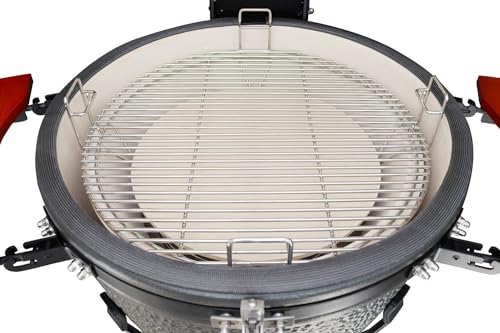 Lisa barbecue kamado 21 in ceramica con grande capacita' per cotture perfette e alta efficienza termica per grigliate all'aperto - 4