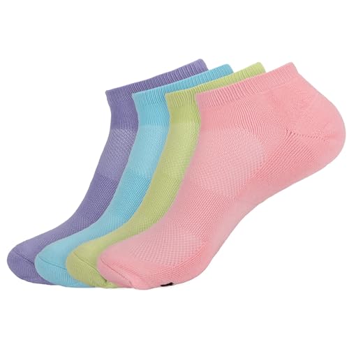 Image of BambooMN Men and Women's Rayon from Bamboo Low Cut Ankle Socks for Sports, Work and Everyday Wear - 4 Pairs - Unisex Sizing