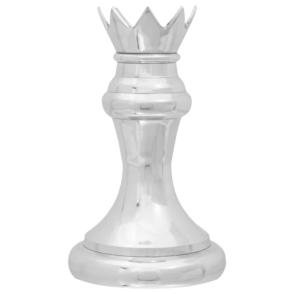 Silberne Skulptur aus Aluminium Set 2 Stück 17 x 17 x 42 cm Hochglanz für Wohnzimmer Regal Kaminsims Fensterbank Eingang Geschenk Erinnerung