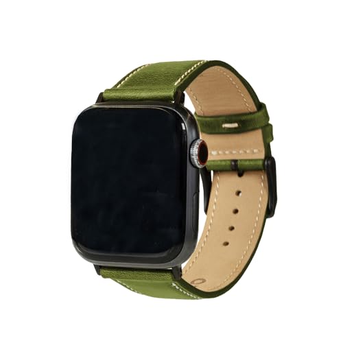 Kolo Flynn Leather Watch Band, Compatible With Apple Watch Series 1,2,3,4,5,6,7,8,9,SE,Ultra, Green