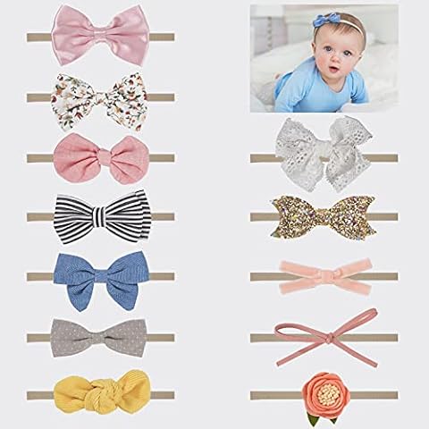 Baby Stirnbänder Kinder Haarband 12 Stück Mode Haarschmuck Headband Hairband Neugeborene Dekoration Babyschmuck für Kleinkind und Baby Mädchen Cover