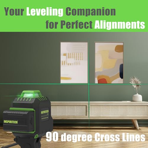 Inspiritech Laser Level With Tripod,360 Green Cross Line Laser Self Leveling For Wall Tile Ceiling Grid Construction thumb #3