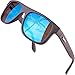 Produktbild Verdster Damensonnenbrille Nicht-Verspiegelt Retro Eckige Klassische 90er Sonnenbrille für Herren Sport Wandern Autofahren Strand Islander Blau