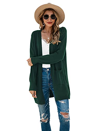 Image of TASAMO Cardigan Sweaters for Women Long Sleeve Open Front Casual Knit Fall Coat Oversized Soft Outwear with Pockets