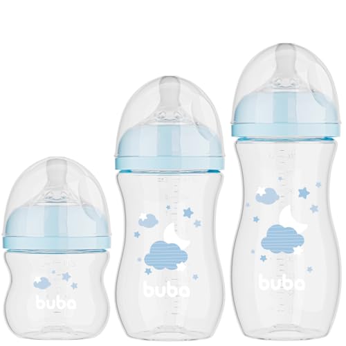 KIT 3 MAMADEIRAS EASY FLOW NUVEM AZUL 120 ML - 270 ML - 330 ML BU...