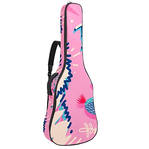 Housse de transport rembourrée pour guitare en tissu Oxford avec bandoulière réglable dessinée à la main - Les Beatles, Paul McCartney, John Lennon, RIngo Starr, George Harrison Housse de transport rembourrée pour guitare en tissu Oxford avec bandoulière réglable dessinée à la main