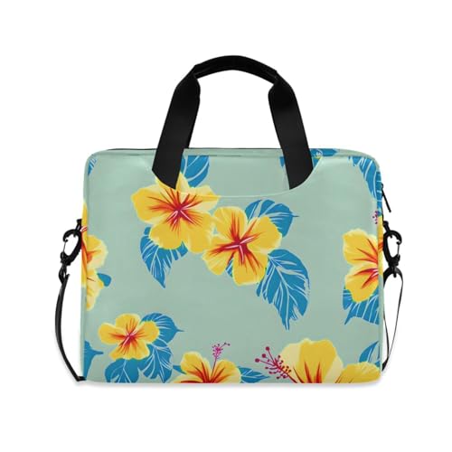 Funda para portátil ALAZA con estampado floral azul y amarillo miniatura 1