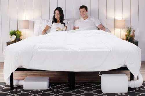Image of BedJet 3 Dual Zone System Climate Comfort for Beds, Bundle with 2 Mini Units + Cloud Sheet (Queen /Full Size; Separate Temp Control for Each Side)
