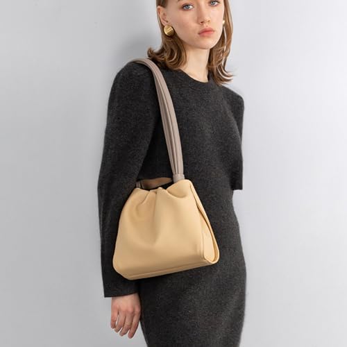 Trendige, strukturierte weiche PU-Umhängetasche, große Kapazität, Schultertasche, trendiger Knoten für Damen, Lazy Knot, weiß, One Size