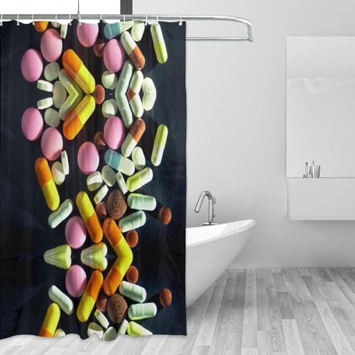 Rideau de douche imperméable pilules contre fuites eau salle de bain