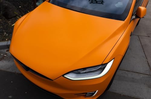 Image of HOME13 Attrective Orange Matte Vinyl Car & Bike Wrap Sheet Sticker and Decal Roll Film & Auto Car Vehicle Motocycle Air Release Bubble Free Self Adhesive (24 x 360, Matte Orange Wrap)