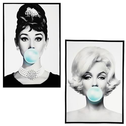 Set 2 Poster da Parete Marilyn Monroe Audrey Hepburn