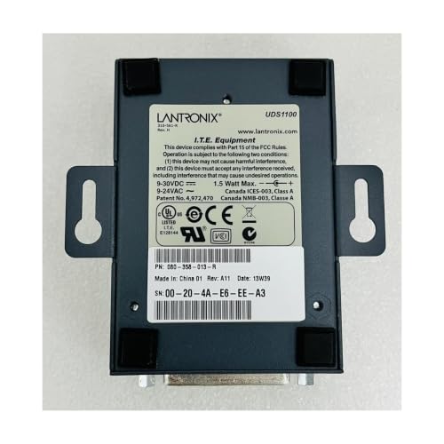 Image of Lantronix UDS1100 /UDS2100 Device Server - 1- or 2-Port Serial-to-Ethernet Device Server, RS-232 /422 /485, 10 /100 Ethernet with 15 kV ESD Protection; UDS2100 Supports PoE - UD1100002-01
