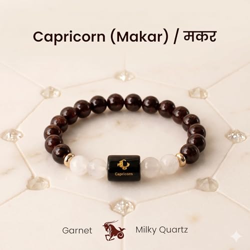 Image of ARDEN Zodiac Crystal Bracelet for Men & Women | All Rashi Crystal Bracelets | Natural Healing Stone Astrology Bracelets | Adjustable Energy Bracelet for Wealth, Positivity & Protection | Birthday Gift