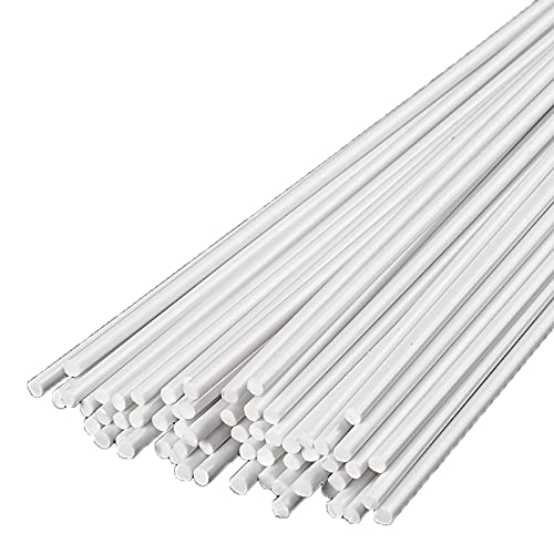 PHasz 50 Pieces ABS Round Solid Rod Diameter 0.5-3Mm, White Plastic Bar Length 500Mm Suitable for DIY Sand Table Model,Diameter 1mm