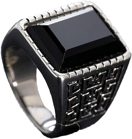 Men Women Ringsquare Gemstone Ring Great Wall Pattern Rings Vintage Viking Amulet Ring Retro Nordic Mythology Punk Ring Gothic Ring Gift Jewelr Couple Ring Jewelry/Black Pack of 01 (B0CKX96C4K) Amazon Price History, Amazon Price Tracker