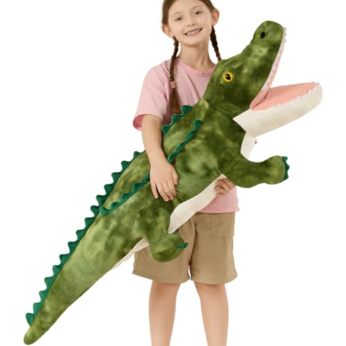MorisMos Peluche de cocodrilo gigante XXL, regalo para niños y niñas
