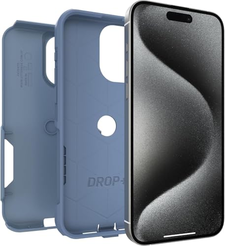 Coque iPhone 15 Pro Max OtterBox Commuter double couche bleu denim