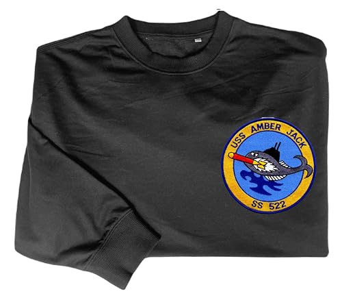 Ss 522 uss amberjack embroidered shirt Black2