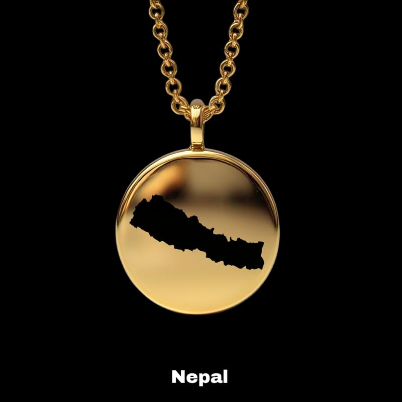 Pendentif carte du Népal, le médaillon gravé aventure idéal à offrir - 2