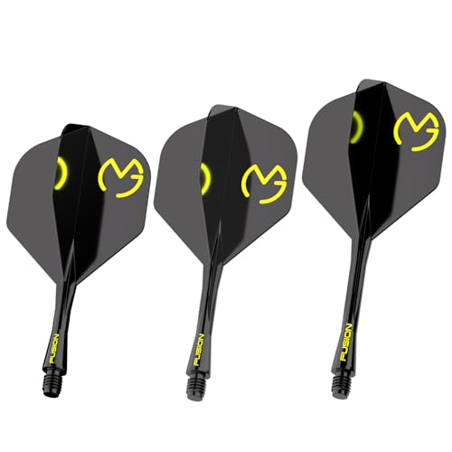 Image of Winmau Fusion No.2 Integrated Flight & Shaft System - Lightweight Replacement Set for Steel & Soft Tip Darts - 90-Degree Wing Design Sizes