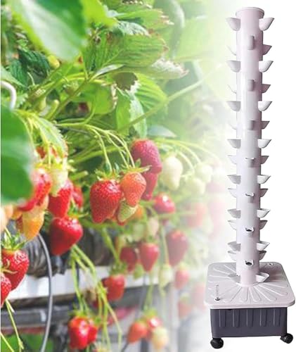 GYKOZY Torre hidropónica Vertical de jardín de 15 Pisos, Torre hidropónica de 45 Agujeros, Sistemas de Cultivo hidropónico, Cultivo simbiótico hidropónico, Cultivo Vertical hidropónico