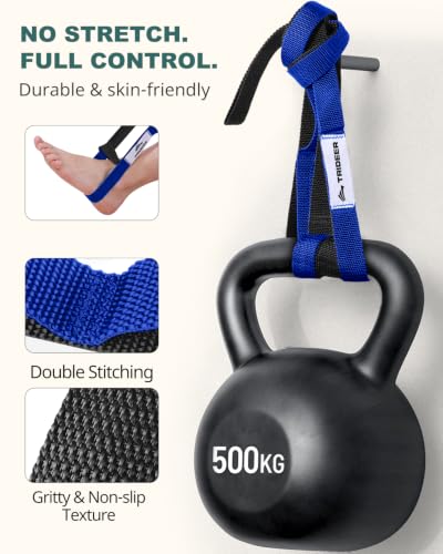 Image of Trideer Stretching Strap with Loops & Leg Lifter, Non-Elastic PT Strap | Leg Lifter Mobility Aid, Non-Elastic PT Stretching Strap, Multi-Loop Grip Control, Home Recovery Support