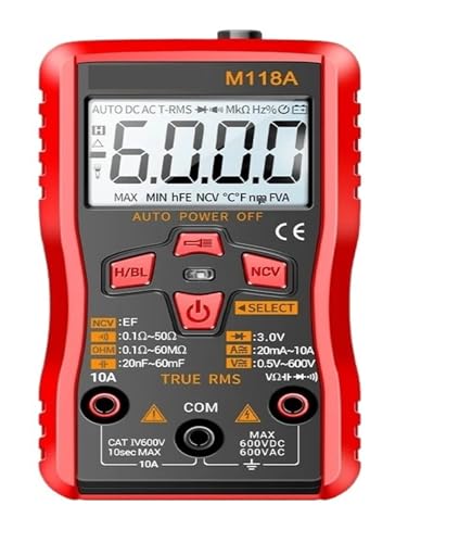 Multimètre numérique automatique M118A rétroéclairé avec testeur de transistor et diode