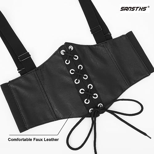 SANSTHS Women's Renaissance Underbust Corset Belt, Elastic Wide Steampunk Corset for Halloween2