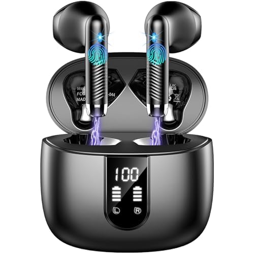Auriculares Inalámbricos Bluetooth 5.4, 56H Auriculares Bluetooth con 6 ENC Mics,6D HiFi Estéreo, Nueva Cascos Inalambricos Bluetooth con Reducción de Ruido, Control Táctil, IP7 Impermeable Audifonos