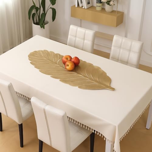Image of Homerz Premium Table Runner, PVC, Size- 92x34 cm | Waterproof, Heat Resistant, Non-Slip, Easy to Clean Soft Table Runner for Coffee Table, Dining Table and Centre Table. (Foliage)
