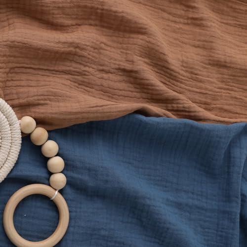 Image of Muslin Receiving Blankets, Neutral Blanket Swaddling for Newborn Boys and Girls, 5 Pack Breathable and Skin-Friendly Swaddle Wrap for Infant Baby (Elegant Colors)
