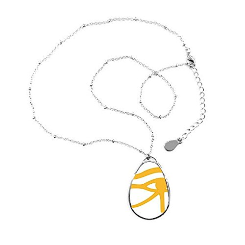 Collier égyptien antique motif œil abstrait avec pendentif goutte et chaîne