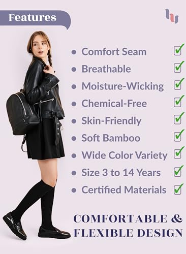 Image of Knee High Socks for Girls Boys Toddlers, Unisex Little Kids, Soft, Long School Uniform Socks 3-14 Years Old, 3 6 9 Pairs