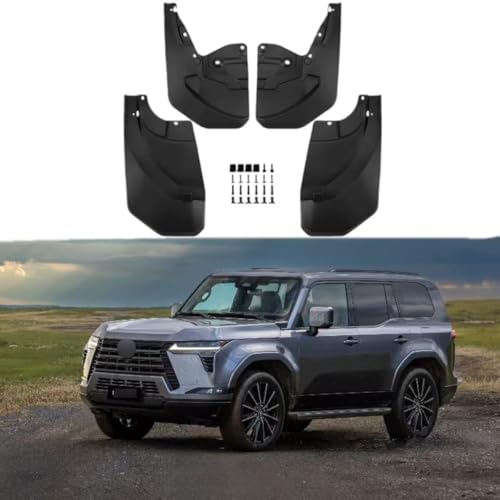 Image of No Drill Mud Flaps Splash Guards Compatible with Lexus GX550 2024-2026(Not Fit Overtrail Overtrailplus),OEM Style Textured Black Custom Fit All Weather Exterior Accessories(4PCS)